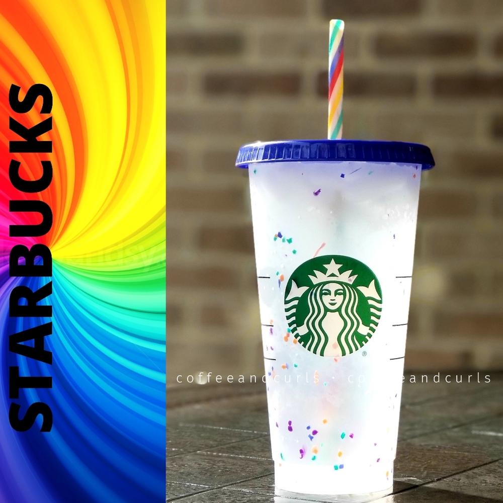 Starbucks Confetti Color Changing Reusable Frosted Cold Cup 24oz NWT Venti